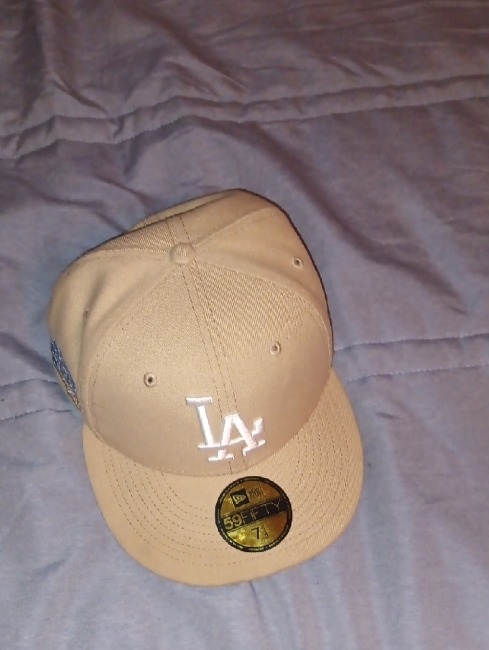 New Era LA Embroidered Baseball Cap - Khaki/Tan with White Logo